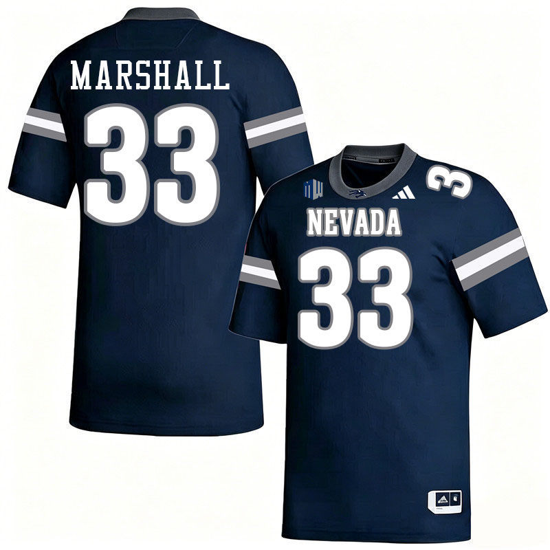 Nevada Wolf Pack #33 Brandon Marshall College Football Jerseys,Uniforms-Navy